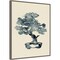 Indigo Bonsai Tree III by Jacob Green Canvas Wall Art Print Framed